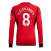 Günstige Manchester United Bruno Fernandes #8 Heim Fussballtrikot 2023-24 Langarm